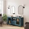 Flash Furniture Dion Teal 59 Inch Storage Cabinet, Engineered Wood, 2 Tempered Glass Doors, 2 Drawers, Open Shelf EV-CA7515-ZZ-TL-GG - alternate 3